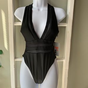 Black Deep V Swimsuit